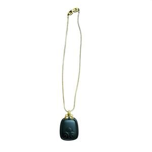 Givenchy Choker Length Gold Tone Vintage Chain with Black Pendant